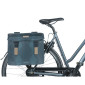 DOUBLE BAG FOR BICYCLE -REAR- BASIL ELEGANCE 40lt BLUE ESTATE- VELCRO TAPES ON REAR CARRIER (49x36x8 cm)