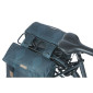 DOUBLE BAG FOR BICYCLE -REAR- BASIL ELEGANCE 40lt BLUE ESTATE- VELCRO TAPES ON REAR CARRIER (49x36x8 cm)