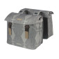 DOUBLE BAG FOR BICYCLE -REAR- BASIL ELEGANCE 40lt GREY - VELCRO TAPES ON REAR CARRIER (49x36x8 cm)