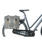 DOUBLE BAG FOR BICYCLE -REAR- BASIL ELEGANCE 40lt GREY - VELCRO TAPES ON REAR CARRIER (49x36x8 cm)