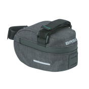 SADDLE BAG FOR BICYCLE - BASIL DISCOVERY 0.5Lt - Polyester waterproof -Grey/black- WATERPROOF ON VELCRO TAPES + RAIN COVER 8715019183805