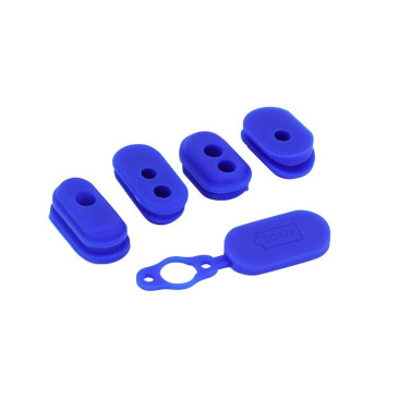 CABLE PASS THROUGH+SOCKET COVER FOR E-SCOOTER XIAOMI PRO, PRO 2 - BLUE SILICON (SET OF 5) -SELECTION P2R-