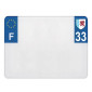 BANDE PLAQUE MOTO 210x145 POUR PVC AVEC RAISON SOCIALE DEP. 33/EURO (VENDU A L'UNITE) 3700948120279
