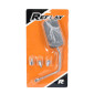 MIRROR - UNIVERSAL REPLAY F1 Ø10 REVERSIBLE CARBON (x1) - LONG ARM CHROME- ** (With adapters Ø 10mm - LEFT/RIGHT THREADED)
