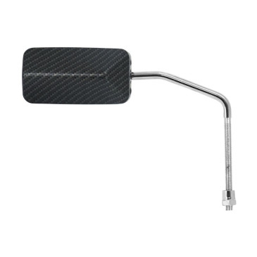 RETROVISEUR SCOOT REPLAY F1 DIAM 8 REVERSIBLE CARBONE (x1) -TIGE LONGUE CHROME-** (LIVRE AVEC ADAPTATEUR M8/M10 PAS A GAUCHE ET A DROITE) 3700948242230