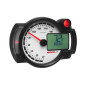 RPM GAUGE - KOSO RX2NR - BLACK - 0 > 16 000 RPM + THERMOMETER (Long 100,7mm Hg 135,7 mm Wd x 52 mm