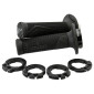 REVETEMENT POIGNEE DOMINO MOTO OFF ROAD D100 NOIR CLOSED END AVEC LOCK ON 116-125mm DOUBLE CABLES (LIVREE AVEC 4 BAGUES) (PAIRE) 8033900031883