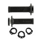 REVETEMENT POIGNEE DOMINO MOTO OFF ROAD D100 NOIR CLOSED END AVEC LOCK ON 116-125mm DOUBLE CABLES (LIVREE AVEC 4 BAGUES) (PAIRE) 8033900031883