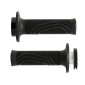 REVETEMENT POIGNEE DOMINO MOTO OFF ROAD D100 NOIR CLOSED END AVEC LOCK ON 116-125mm DOUBLE CABLES (LIVREE AVEC 4 BAGUES) (PAIRE) 8033900031883