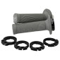 REVETEMENT POIGNEE DOMINO MOTO OFF ROAD D100 GRIS CLOSED END AVEC LOCK ON 116-125mm DOUBLE CABLES (LIVREE AVEC 4 BAGUES) (PAIRE) 8033900016927