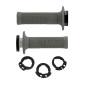 REVETEMENT POIGNEE DOMINO MOTO OFF ROAD D100 GRIS CLOSED END AVEC LOCK ON 116-125mm DOUBLE CABLES (LIVREE AVEC 4 BAGUES) (PAIRE) 8033900016927