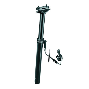 TIGE DE SELLE VTT TELESCOPIQUE SWITCH ALU NOIR DIAM. 27,2 L390mm (REGLAGE PAR CABLE EXTERNE 0/125mm) FIXATION CINTRE 8013271247458