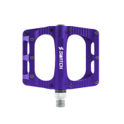 FLAT PEDAL FOR MTB/DOWNHILL/ BMX SWITCH FREERIDE ALUMINIUM PURPLE - thread 9/16 with grips (PAIR) 100x90mm 8013271329116