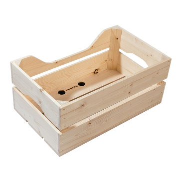 RACKTIME WOODPACKER 2.0 - Wooden box with handle - On rear carrier (49x24x29 cm) - COMPATIBLE RACKTIME SNAPIT 2.0 SYSTEM 4048174864666