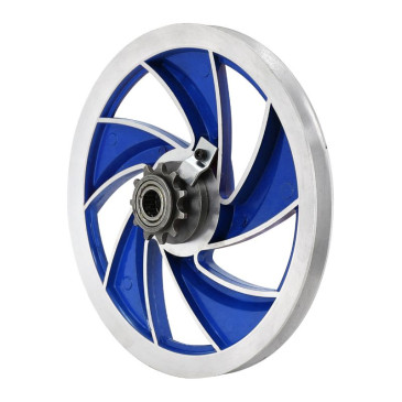HEAD PULLEY FOR PEUGEOT MBK51/103 SP-MVL - Elliptical - Blue aluminium with 11 teeth sprocket -SELECTION P2R- 3701213434428