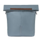 SACOCHE ARRIERE VELO LATERALE SAC BANDOULIERE BASIL CITY SHOPPER VEGAN BLEU IMITATION CUIR DROIT/GAUCHE 14/16L FIXATION HOOK-ON PORTE BAGAGE FERMETURE PLIANT ANTI-PLUIE AVEC REFLECHISSANT