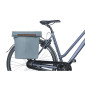 SACOCHE ARRIERE VELO LATERALE SAC BANDOULIERE BASIL CITY SHOPPER VEGAN BLEU IMITATION CUIR DROIT/GAUCHE 14/16L FIXATION HOOK-ON PORTE BAGAGE FERMETURE PLIANT ANTI-PLUIE AVEC REFLECHISSANT 8715019183713