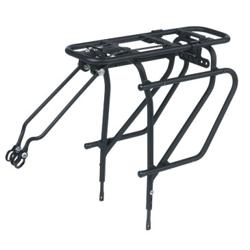 LUGGAGE RACK-REAR- ON STAYS - BASIL - ALUMINIUM BLACK- FOR 28"/26"/700C COMPATIBLE MIK GAMME BASIL RANGE - max load 30kgs- COMPATIBLE DISC BRAKES 8715019600111