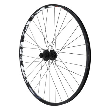 ROUE VTT DISQUE BLOCAGE 29" KARMA ARRIERE NOIR DOUBLE PAROI AVEC OEILLET MOYEU SHIMANO M475 DISQUE 6 TROUS CASSETTE TYPE SHIMANO 11/10/9/8V 32 RAYONS JANTE 21C