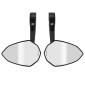 RETROVISEUR MOTO AVOC NEBRASKA EMBOUT DE GUIDON ALU NOIR AVEC ADAPTATEUR PLASTIQUE POUR EMBOUT 7/8" OU 1" (PAIRE) (HOMOLOGUE CE) 3700948240618