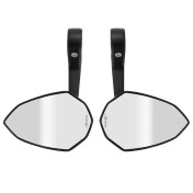 RETROVISEUR MOTO AVOC NEBRASKA EMBOUT DE GUIDON ALU NOIR AVEC ADAPTATEUR PLASTIQUE POUR EMBOUT 7/8" OU 1" (PAIRE) (HOMOLOGUE CE) 3700948240618