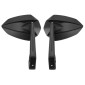RETROVISEUR MOTO AVOC NEBRASKA EMBOUT DE GUIDON ALU NOIR AVEC ADAPTATEUR PLASTIQUE POUR EMBOUT 7/8" OU 1" (PAIRE) (HOMOLOGUE CE) 3700948240618