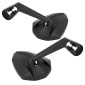 RETROVISEUR MOTO AVOC NEBRASKA EMBOUT DE GUIDON ALU NOIR AVEC ADAPTATEUR PLASTIQUE POUR EMBOUT 7/8" OU 1" (PAIRE) (HOMOLOGUE CE) 3700948240618
