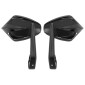 MIRRORS SET - BAR END SIDE MIRROR WITH PLASTIC ADAPTERS Ø 7/8"or 1"+ AVS Black covers (by pair without bar ends) -P2R-