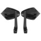 MIRRORS SET - BAR END SIDE MIRROR WITH PLASTIC ADAPTERS Ø 7/8"or 1"+ AVS Black covers (by pair without bar ends) -P2R- 3700948240625