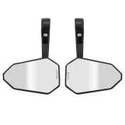 RETROVISEUR MOTO AVOC MICHIGAN EMBOUT DE GUIDON ALU NOIR AVEC ADAPTATEUR PLASTIQUE POUR EMBOUT 7/8" OU 1" (PAIRE) (HOMOLOGUE CE) 3700948240632