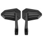 RETROVISEUR MOTO AVOC MICHIGAN EMBOUT DE GUIDON ALU NOIR AVEC ADAPTATEUR PLASTIQUE POUR EMBOUT 7/8" OU 1" (PAIRE) (HOMOLOGUE CE) 3700948240632