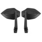 RETROVISEUR MOTO AVOC OHIO EMBOUT DE GUIDON ALU NOIR AVEC ADAPTATEUR PLASTIQUE POUR EMBOUT 7/8" OU 1" (PAIRE) (HOMOLOGUE CE) 3700948240649