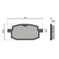 BRAKE PADS SET (2 pads) - MALOSSI SPORT FOR PEUGEOT 50 V-CLIC Front / PGO 50 BIG MAX 1994>2002 Front / MBK 100 BOOSTER 1999>2001 Front / YAMAHA 100 BWS 1999>2001 Front 3700948267042