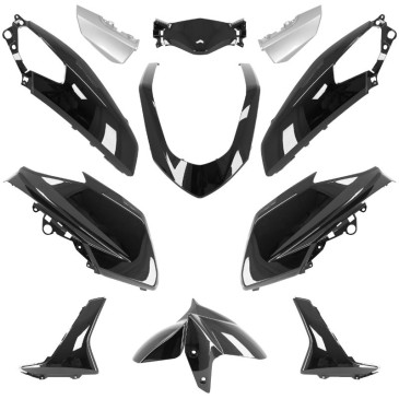 FAIRINGS/BODY PARTS FOR YAMAHA 125 NMAX 2015>2020 GLOSS BLACK (11 PARTS KIT) -P2R- 3700948243299