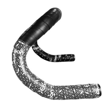 RUBAN DE GUIDON / CINTRE NEWTON EBON NOIR DEGRADE BLANC AVEC BOUCHONS (CONFORTABLE EPAISSEUR 2.6mm) 3700948242834