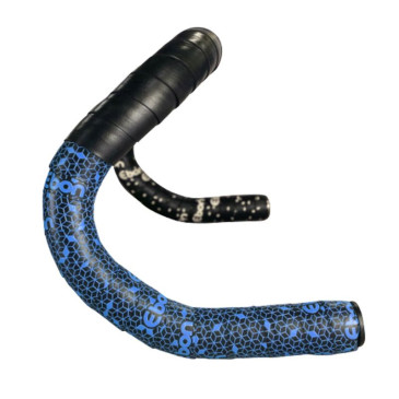 RUBAN DE GUIDON / CINTRE NEWTON EBON NOIR DEGRADE BLEU AVEC BOUCHONS (CONFORTABLE EPAISSEUR 2.6mm) 3700948242858