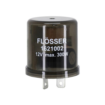 FLASHER UNIT - UNIVERSAL 12V/300W MAX - 2 Terminals - for led/bulb flashers - FLOSSER ORIGINAL-