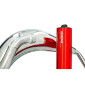 EXHAUST FOR 50cc MOTORBIKE VOCA CROSS CHROMED FOR SHERCO 50 SM-R, SE-R (TOP MOUNTING - RED ALUMINIUM SILENCER) 3700948275962