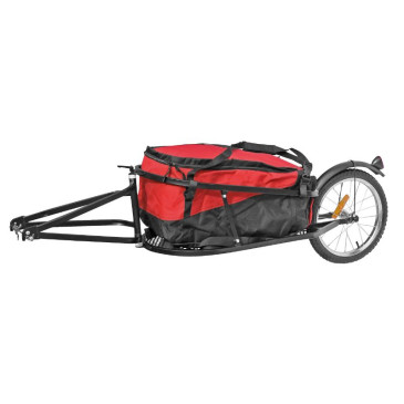 LUGGAGE BICYCLE TRAILER - MAX LOAD 27Kgs (DIMENSIONS L60xl35xH28) Wheels 16'' 6 Quick release on rear wheel (50 Liters) Steel body - TOTAL WEIGHT 7.6 kgs