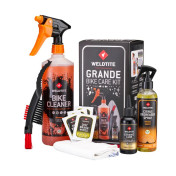 WELDTITE GRANDE BIKE CARE KIT - Contains 1 BIKE CLEANER SPRAY 1lt, 1 DEGREASER SPRAY 250ml, 4 DISC BRAKE WIPES, 1 CERAMIC LUBE, 1 WIPE and ET 1 BRUSH (for carbon, alu frames) 5013863031062