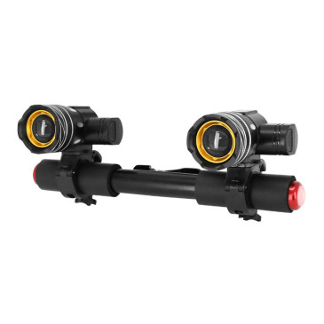 ECLAIRAGE/PHARE A LED POUR TROTTINETTE XIAOMI RECHARGEABLE USB ET REGLABLE (x2) (AVEC FIXATION) -SELECTION P2R- 7427251491518