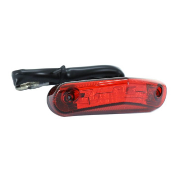 FEU ARRIERE 50 A BOITE/MOTO TRIANGLE ROUGE A LEDS (6 LEDS ROUGES) (HOMOLOGUE CE) -REPLAY-