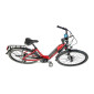 VELO ELECTRIQUE/VAE CITY 28 LEADER FOX SAGA 2023 MIXTE ROUGE TIGRE 8V MOTEUR CENTRAL BAFANG M300 36V 80Nm BATTERIE 15Ah (18'' - H46cm - TAILLE M - POUR ADULTE DE 168cm à 178cm)