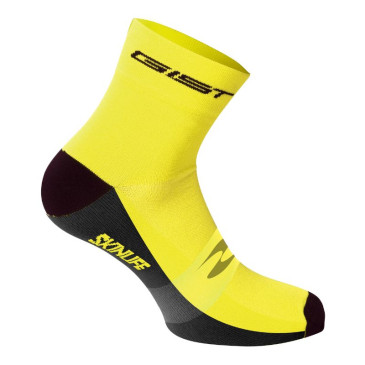 CYCLING SOCKS-SUMMER-COTTON- YELLOW FLUO 36/39 EURO-HEIGHT 10 cm (PAIR)