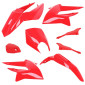 CARROSSERIE/CARENAGE 50 A BOITE ADAPTABLE DERBI 50 SENDA DRD 2011> ROUGE BRILLANT (KIT 8 PIECES) -P2R- 3700948244111