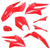 CARROSSERIE/CARENAGE 50 A BOITE ADAPTABLE DERBI 50 SENDA DRD 2011> ROUGE BRILLANT (KIT 8 PIECES) -P2R- 3700948244111