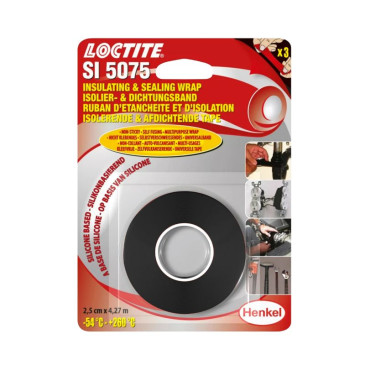 LOCTITE SI 5075 - INSULATING AND SEALING WRAP - Balck (Roll 25 mm x 4,27 M in blister pack)