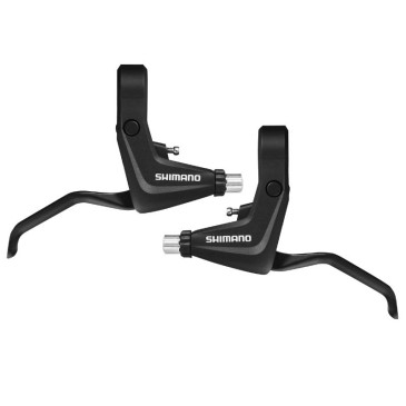 BRAKE LEVERS SET- -FOR MTB- "2 FINGER" SHIMANO ALIVIO/ACERA M421 SILVER/BLACK FOR V-BRAKE (PAIR)