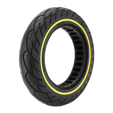 PNEU TROTTINETTE PLEIN 10 X 2.125 NOIR LISERET JAUNE FLUO 3700948294734