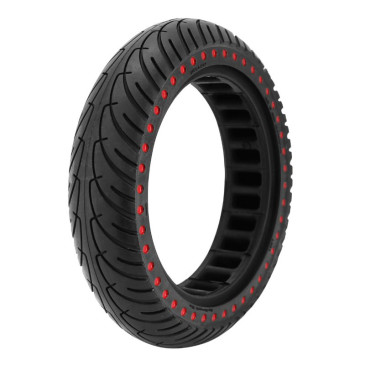 PNEU TROTTINETTE PLEIN 8.5 X 2.00 NOIR POINT ROUGE - LARGEUR INTERIEUR 36 mm (POUR XIAOMI M365 ET AUTRES) 3700948269077